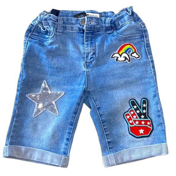 Tractr Embellished Patches Medium Wash 
